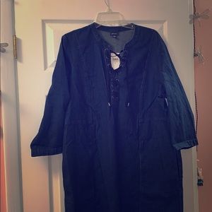 Denim long sleeve dress